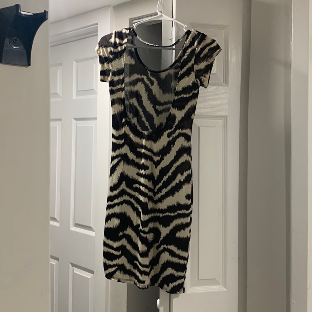 Small animal print cocktail dress